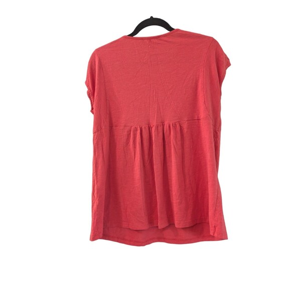 Gloria Vanderbilt Womens Medium Pink White Knit Embroidered Peasant Top - Picture 2 of 3